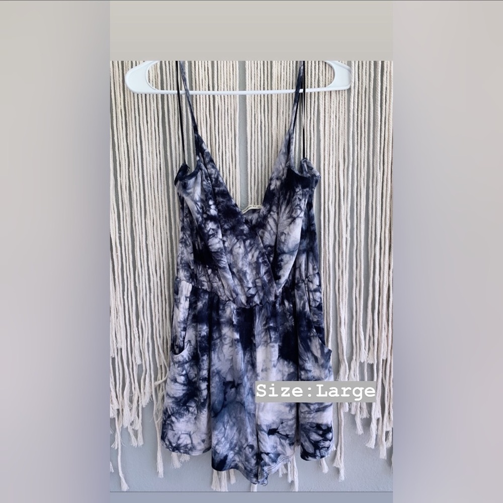 Tie dye romper, adjustable straps